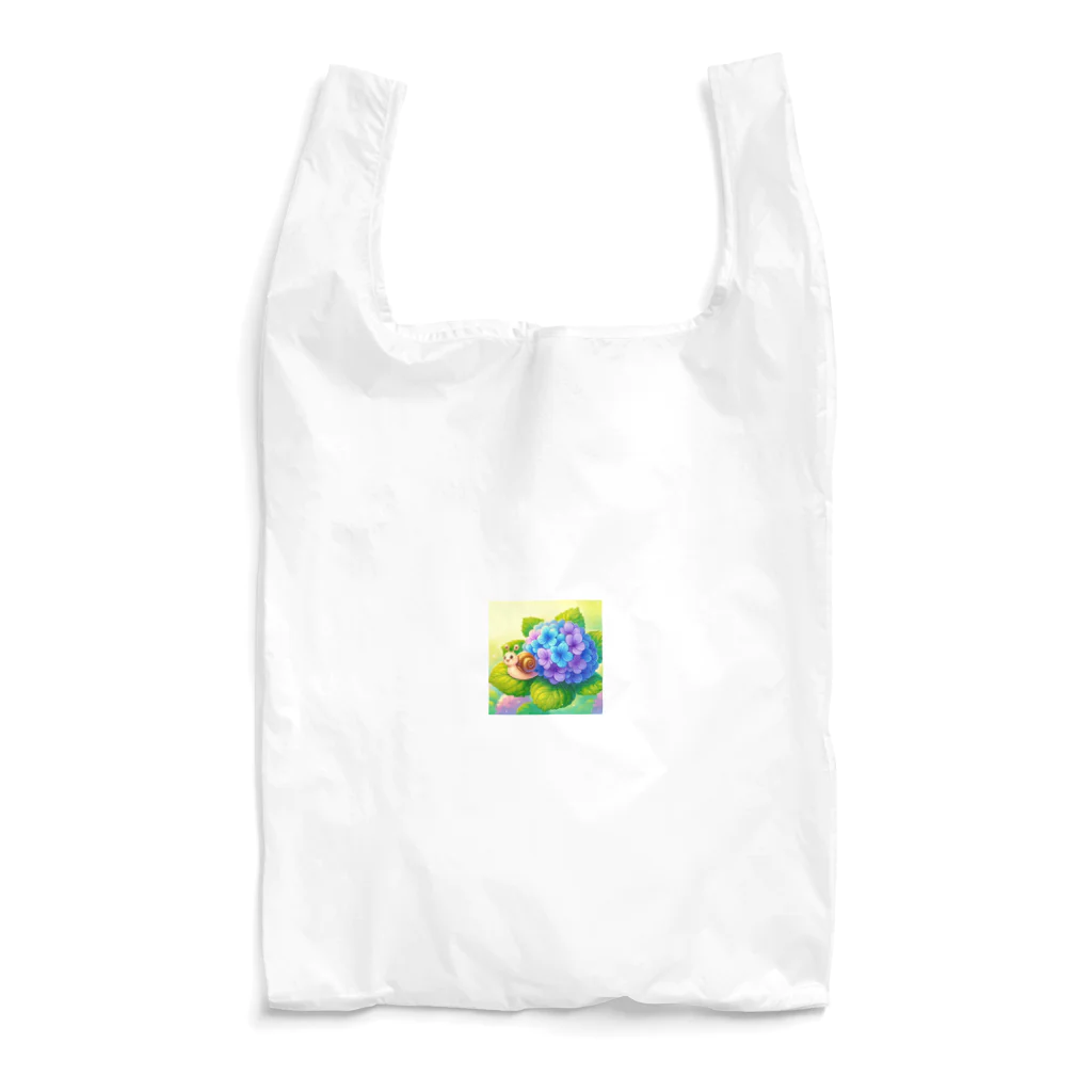 かるるんショップのあじさいとカタツムリ　雨上がり Reusable Bag