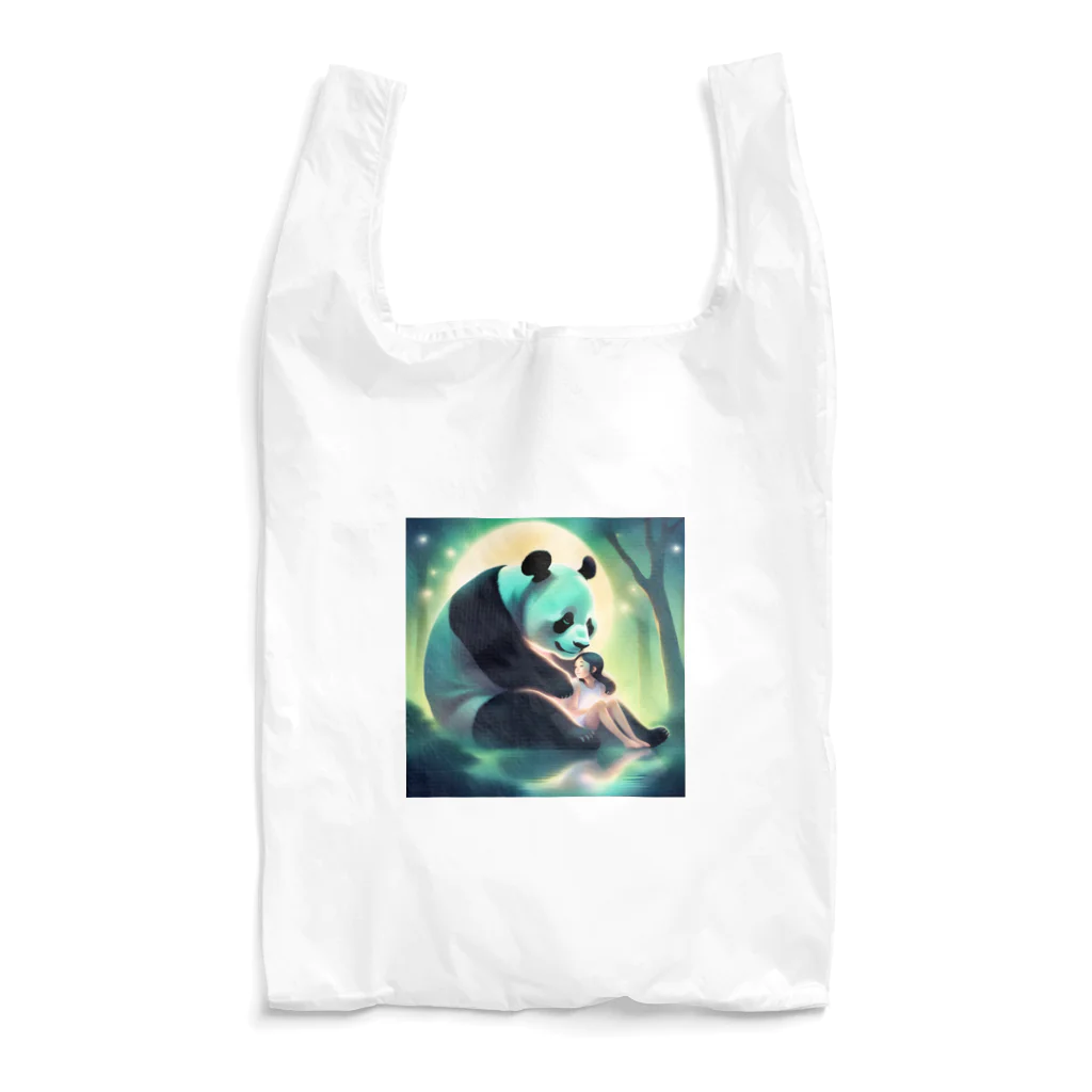 ぱんだ好きの店の月夜のパンダと女の子5 Reusable Bag