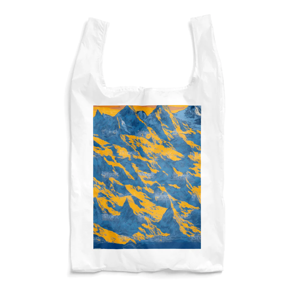 Chop Storeの夕日に照らされる雪山 Reusable Bag