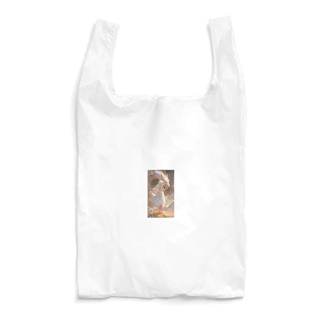 少女と神秘の出逢いの龍と少女の出逢い Reusable Bag