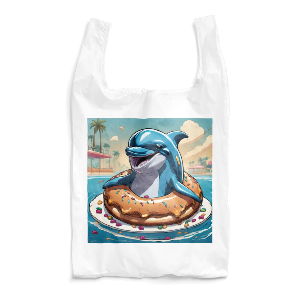 HIROYAN5935のドーナッツ好きのイルカのクーちゃん Reusable Bag