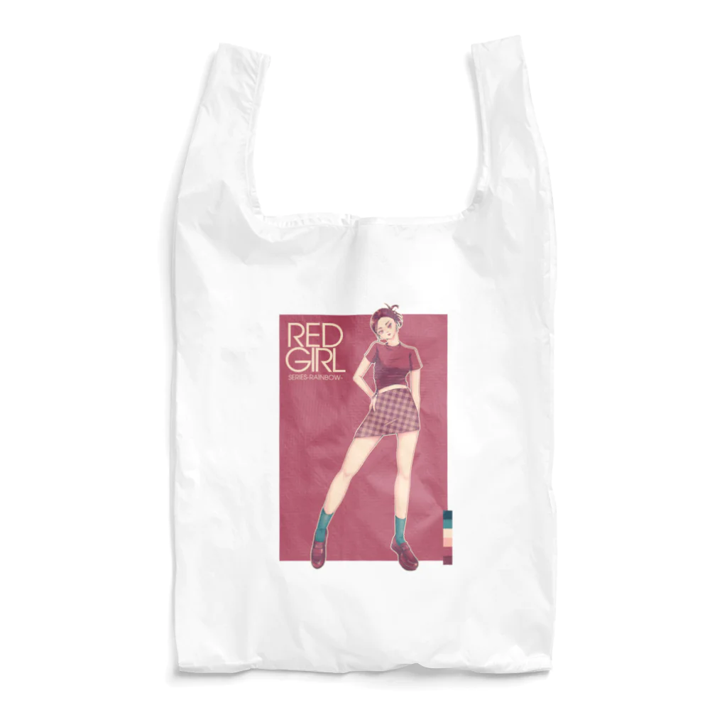 はり@カラーパレットイラストのRED GIRL Reusable Bag
