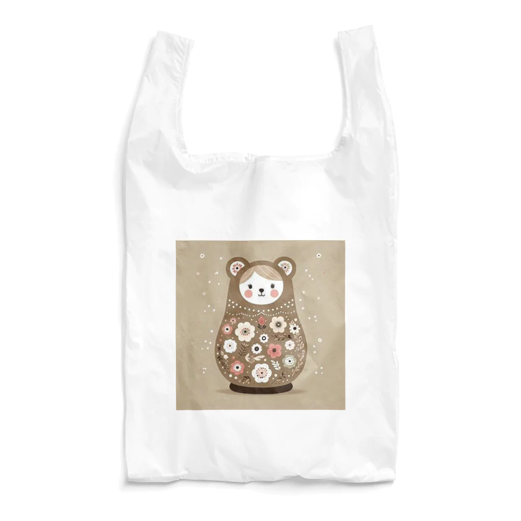 可愛い動物マトリョーシカのクマのマトリョーシカ（薄い茶色） Reusable Bag