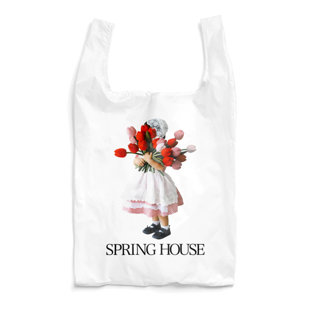 SPRING HOUSEのブーケと女の子 エコバッグ