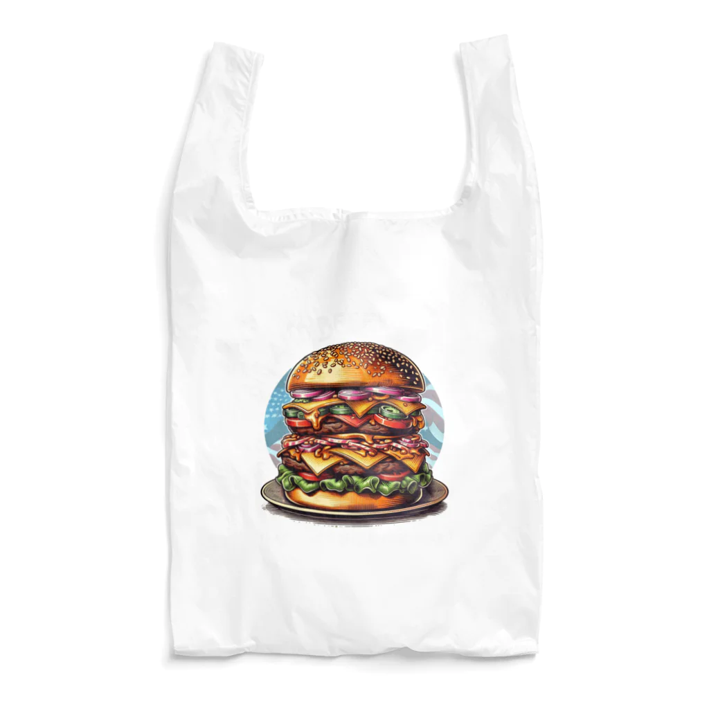 kazu_gのあなたを満足させるバーガーを!（濃色用） Reusable Bag