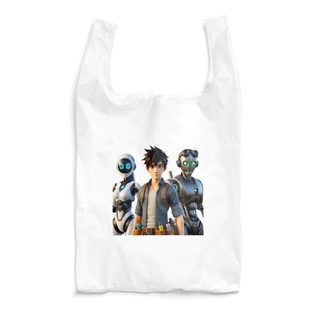 ETOWA_TOWAの未来都市のロボットたち Reusable Bag