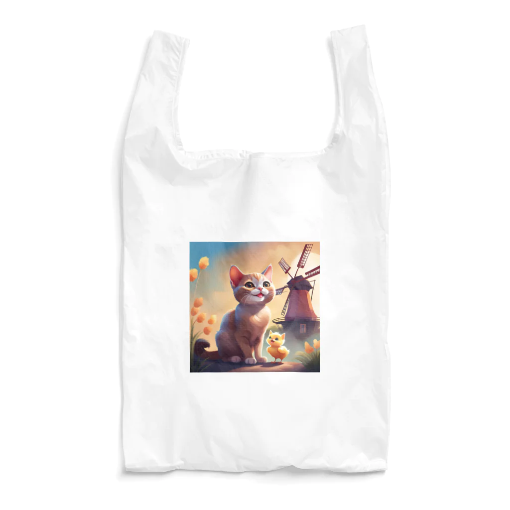 HanaCatStudioのかわいい猫とひよこさん！？はお友達 Reusable Bag