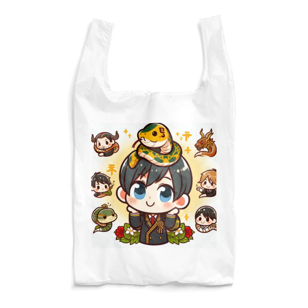 可愛い男の子イラスト販売所　By,keicyanの男の子　中学1年生　干支：巳（み）：蛇 Reusable Bag