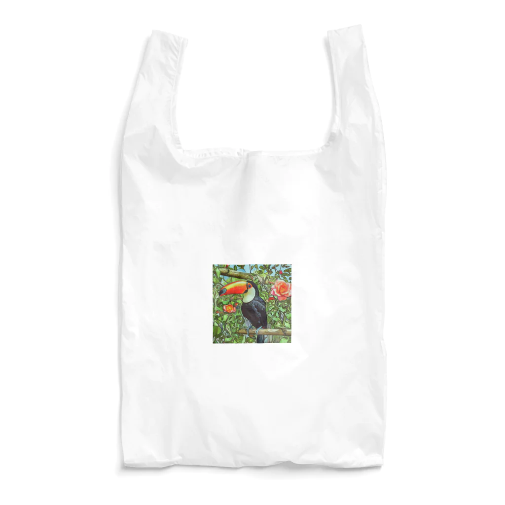 urako77のオニオオハシと薔薇 Reusable Bag