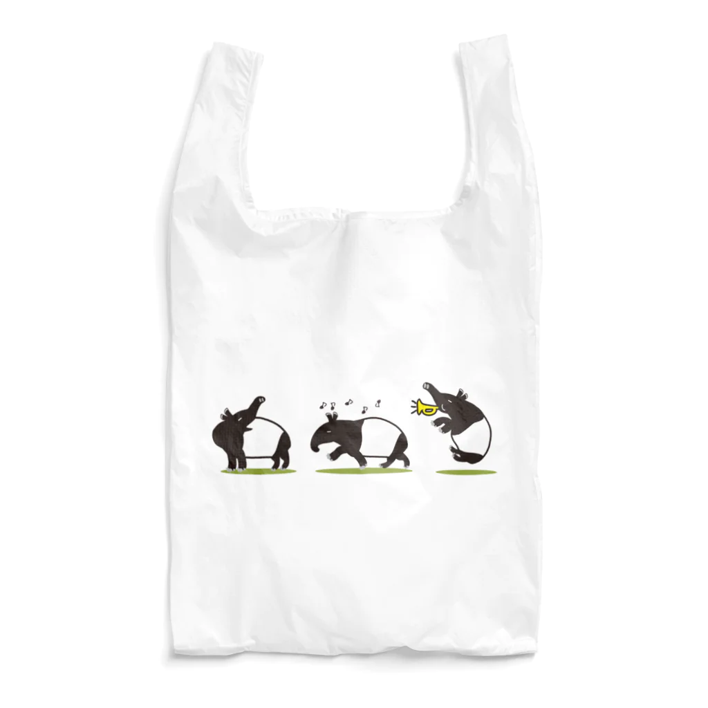 バクの森 〜マレーバクや動物イラストのグッズ 〜の楽しいマレーバクの「３バクトリオ」シリーズ Reusable Bag