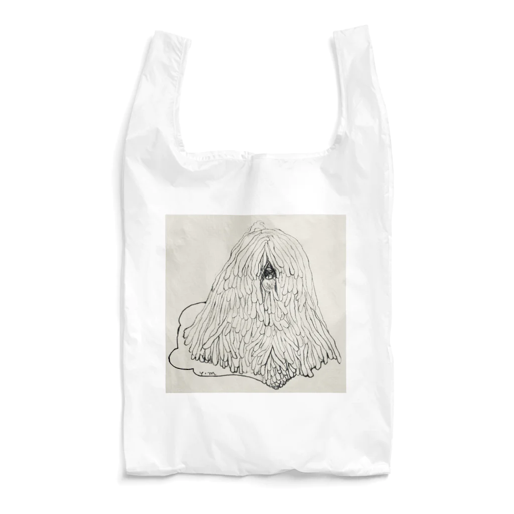 光平洋子のかしこいプーリー犬のイラスト  鉛筆画 歩く犬 Reusable Bag