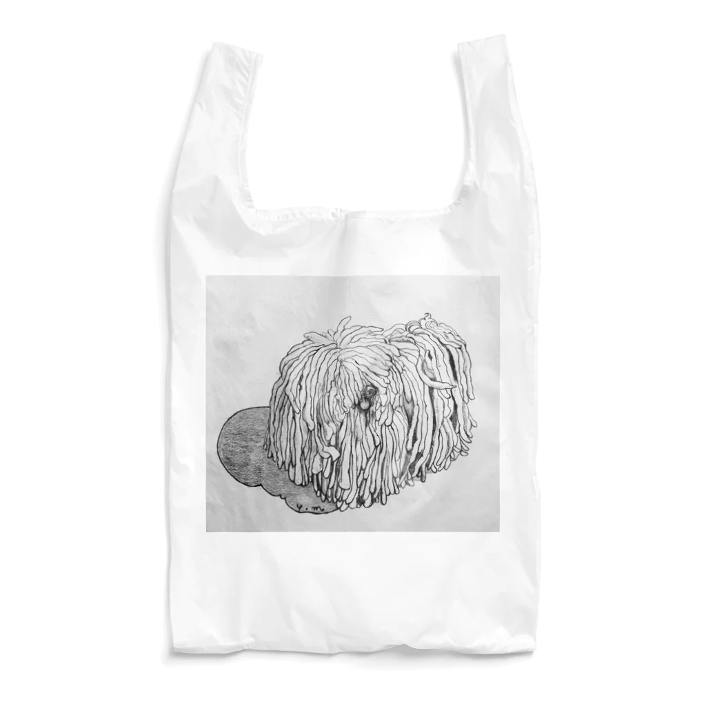 光平洋子のかしこいプーリー犬が振り向いた。puli illustration  Reusable Bag