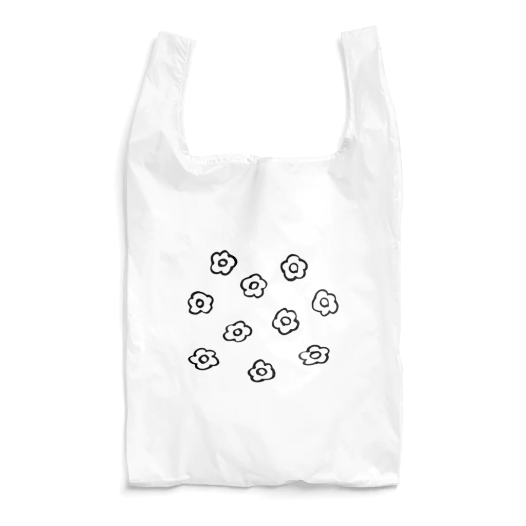 フラミンゴ洋裁店のフラワー　黒 Reusable Bag