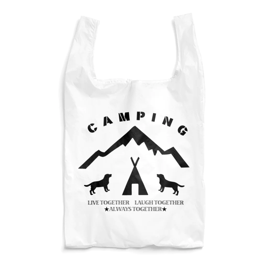 too muchの人間用のCAMPING　黒 エコバッグ