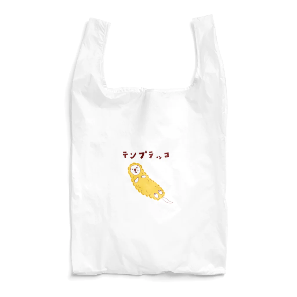 NIKORASU GOのユーモアグルメダジャレデザイン「テンプラッコ」（Tシャツ・パーカー・グッズ・ETC） エコバッグ