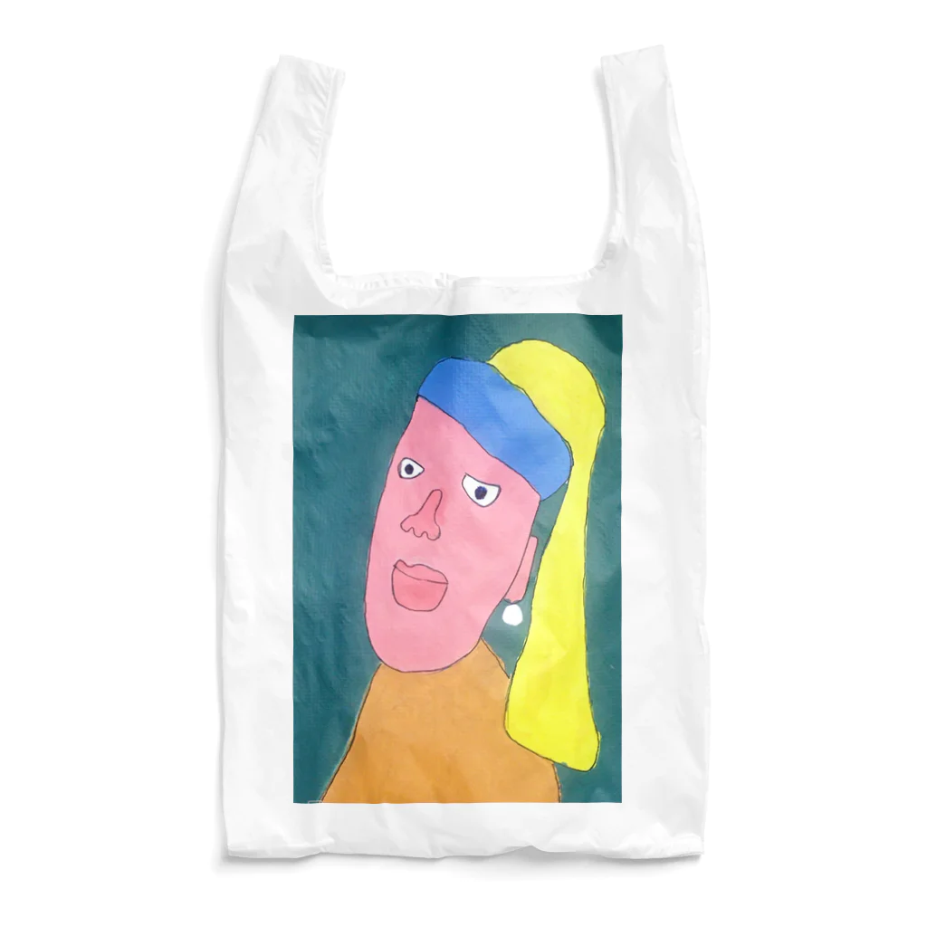 re:シロサイの真珠の耳飾りの女子 Reusable Bag