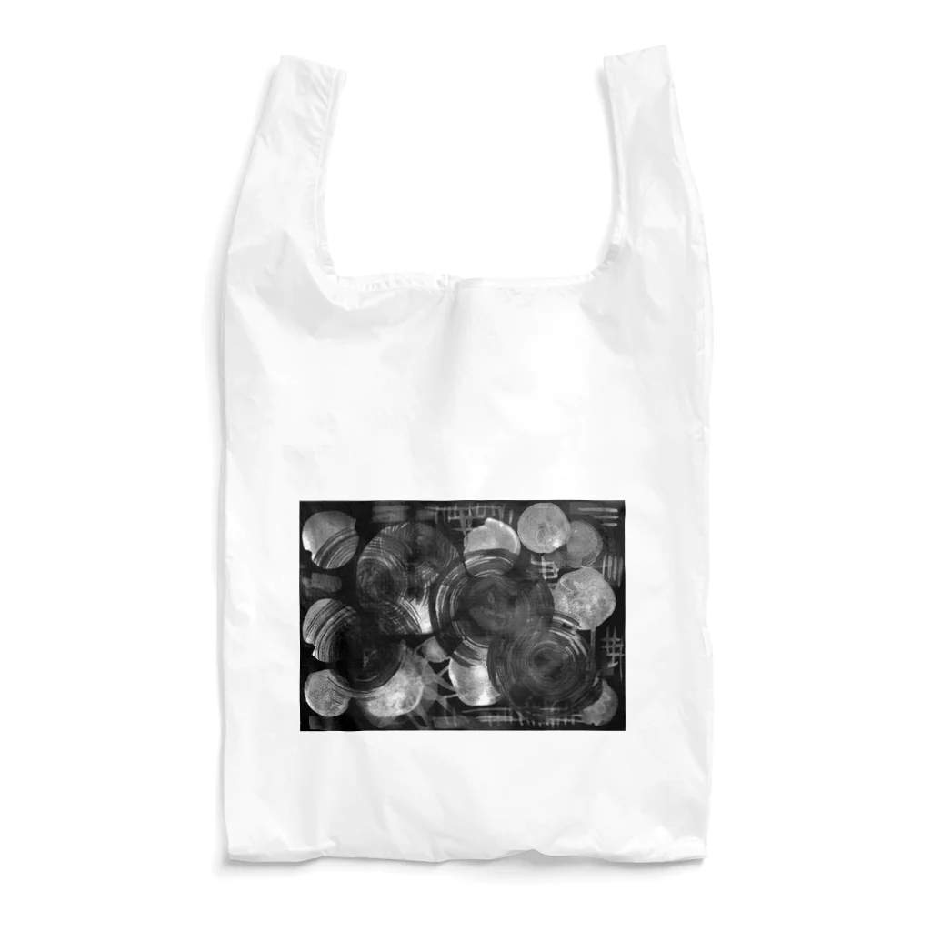 ＿---＿の集まる円　黒 Reusable Bag