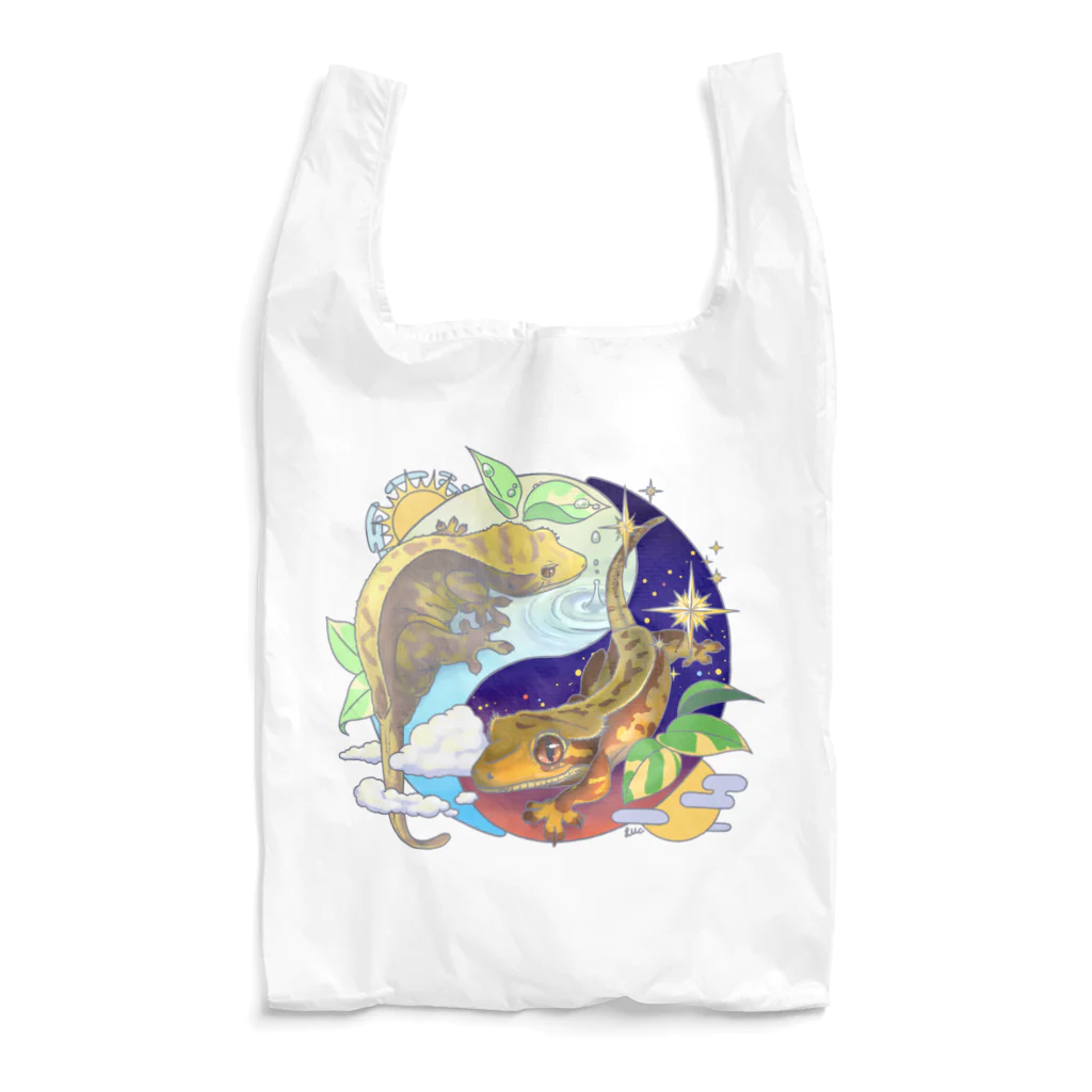 檸檬飴のクレステッドゲッコーの陰陽魚 Reusable Bag