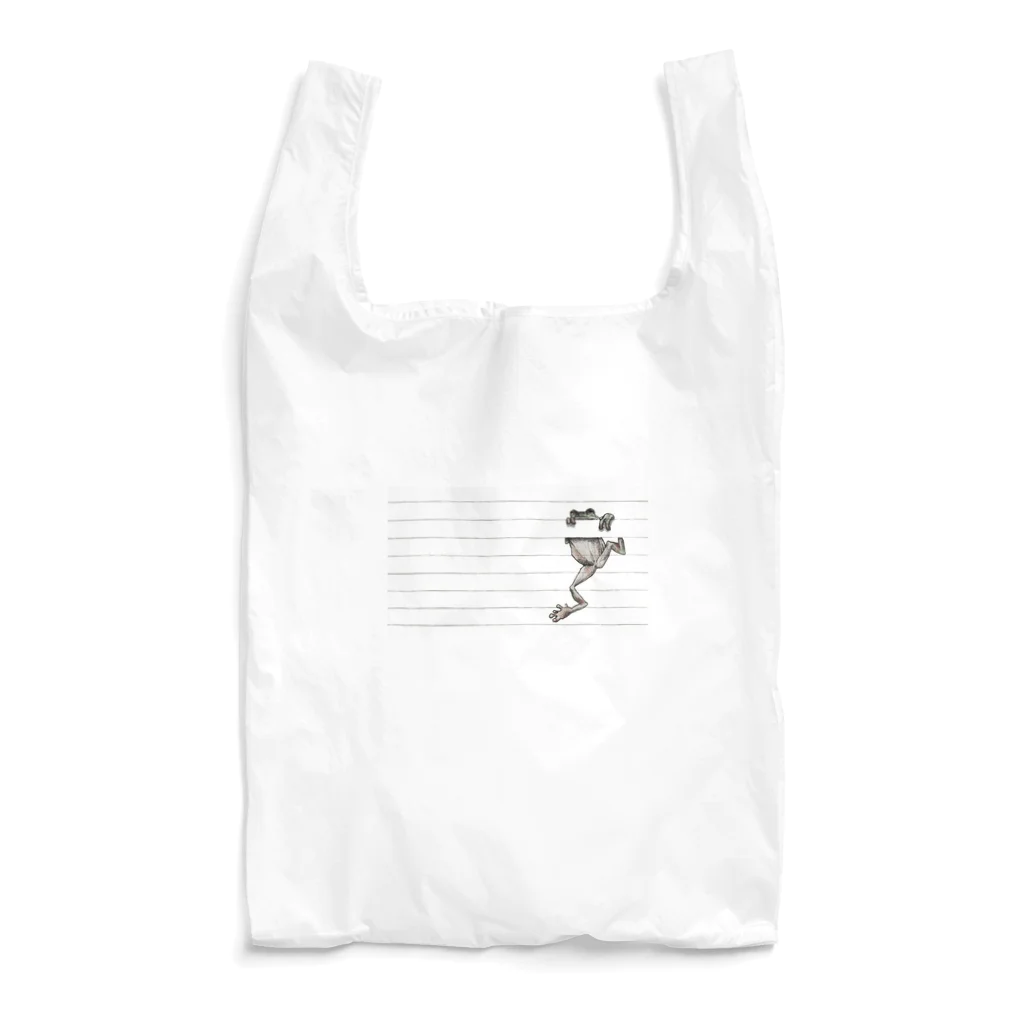 晴夏の罫線で遊ぶカエル Reusable Bag