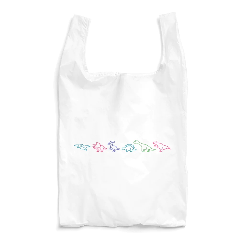 茉莉香｜MarikaのDINOSAURS Multi Colour Reusable Bag