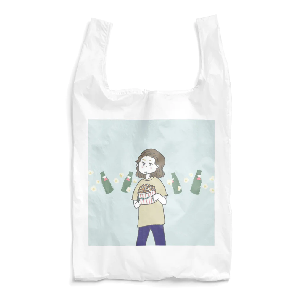 まみっこのお店のポップコーンと映画が好きな女の子。 Reusable Bag