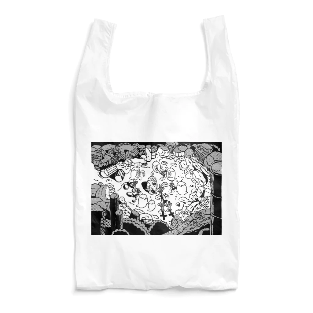 “Mosh's Exhibition“shopのCandle Mosh murder case 2(白黒） Reusable Bag