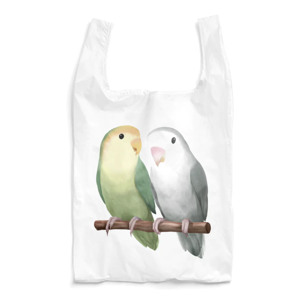 まめるりはことりのコザクラインコ　モーブとオリーブ【まめるりはことり】 Reusable Bag