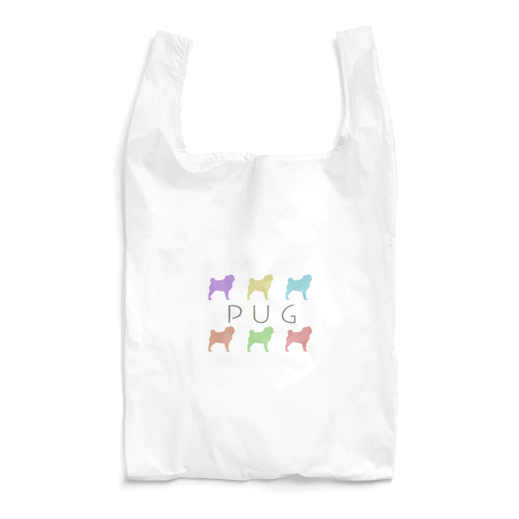 ヤマネコの6匹のカラフルなPUG Reusable Bag