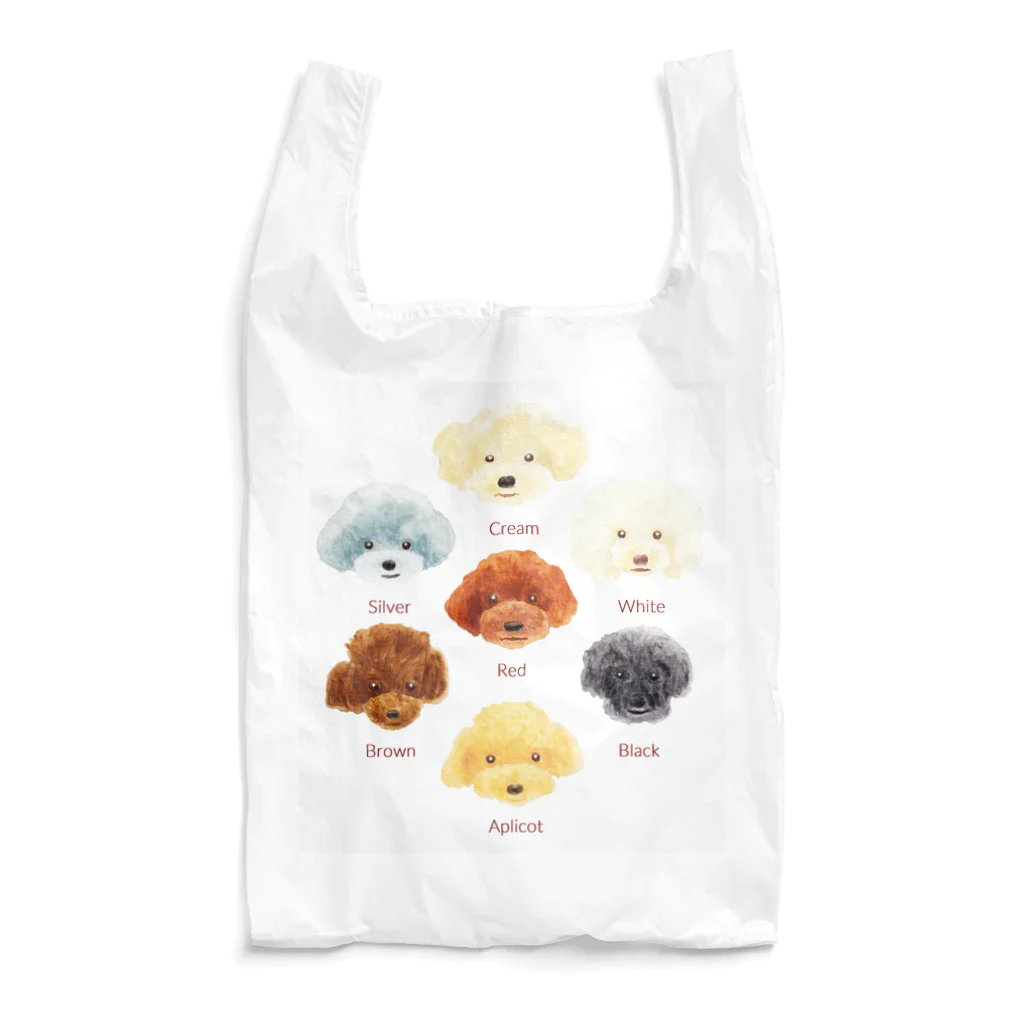 どうぶつの水彩画店のプードル Reusable Bag