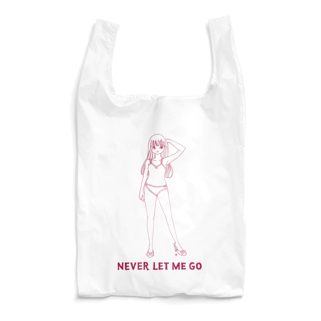 Ran Oishi ShopのIllustration "NEVER LET ME GO ＜レッド＞" エコバッグ