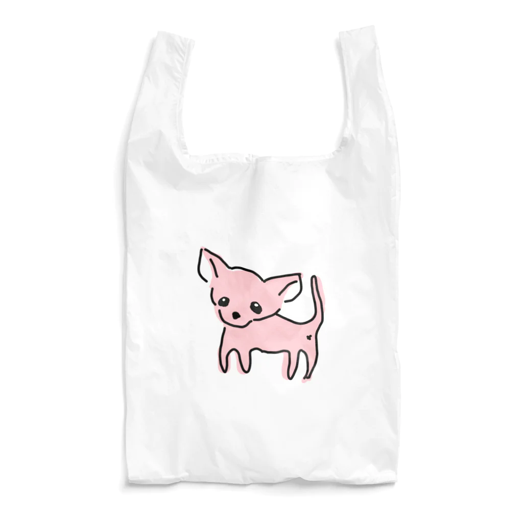 akane_art（茜音工房）のゆるチワワ（ピンク） Reusable Bag