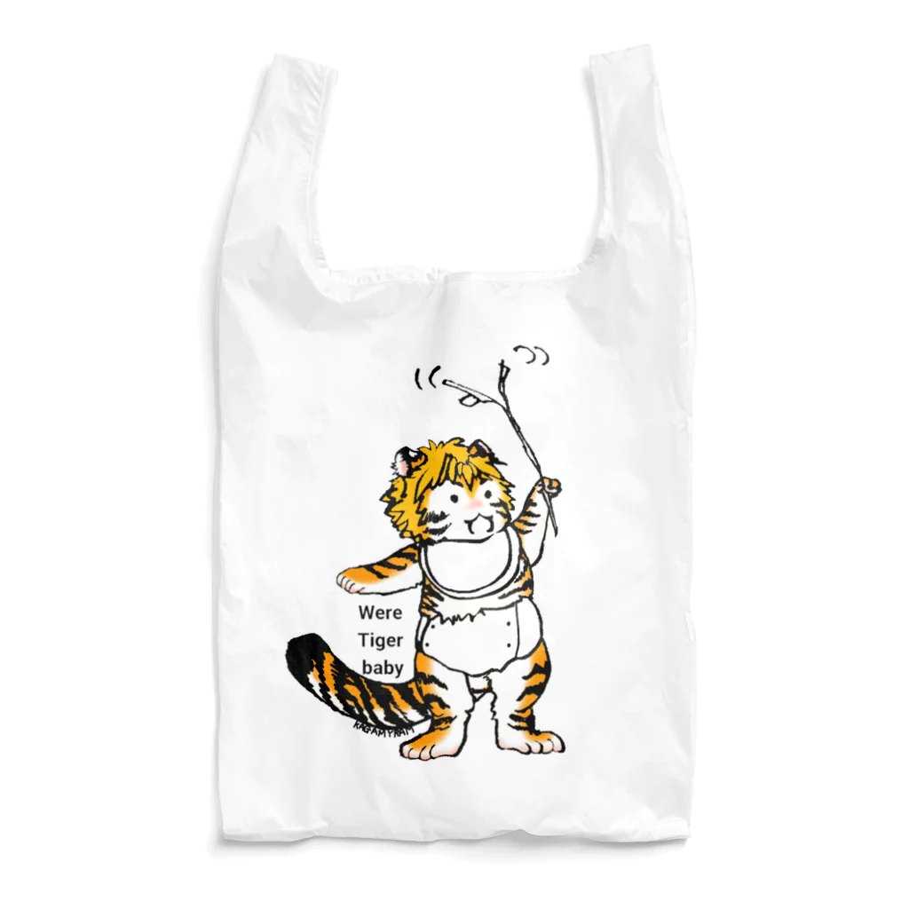 ぷらねっとガミュラの棒で遊ぶワータイガーベビー(単色) Reusable Bag