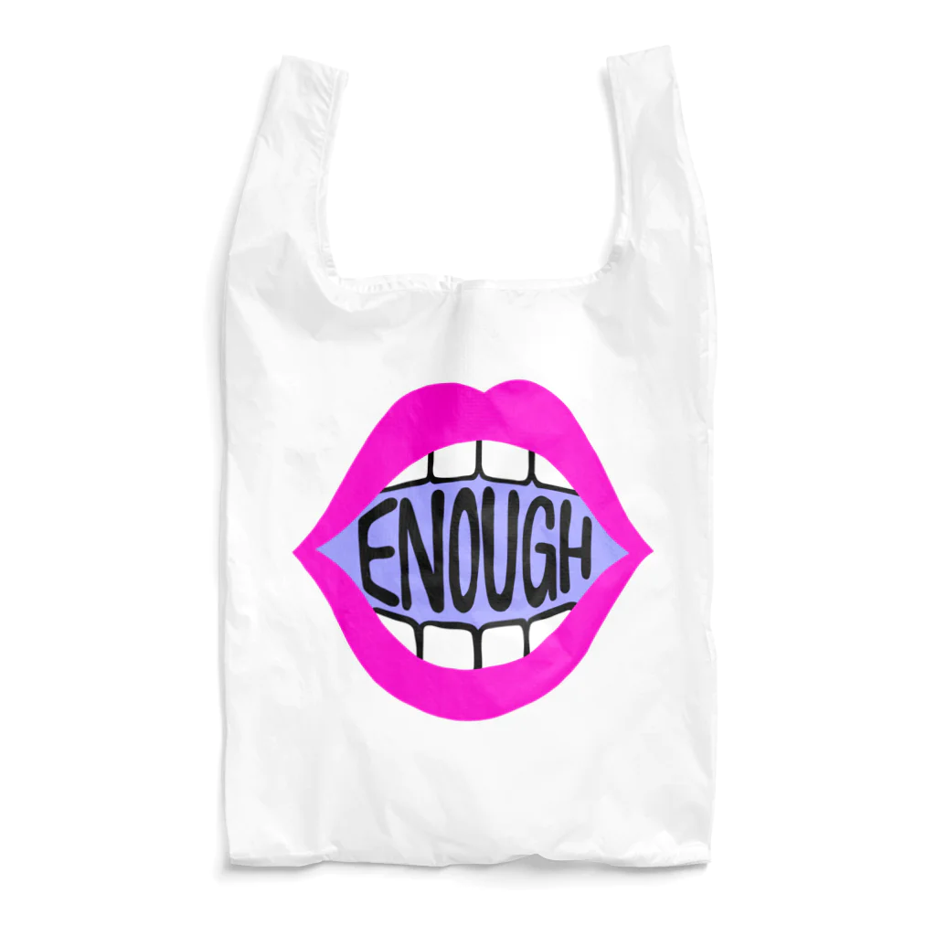 Mieko_KawasakiのENOUGH IS ENOUGH! MOUTH PINK Reusable Bag