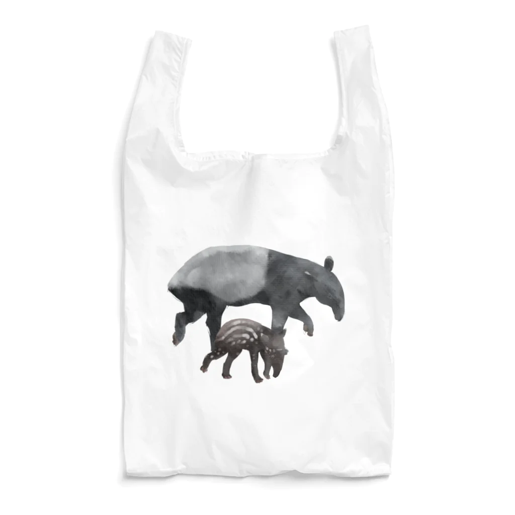 バクの森 〜マレーバクや動物イラストのグッズ 〜のAnimals シリーズ 〜マレーバクの親子〜 Reusable Bag