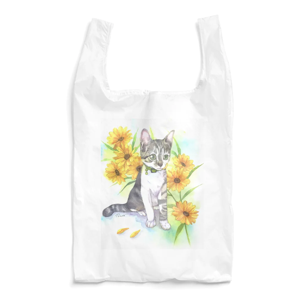 Miaws Shopの子猫とヒマワリ Reusable Bag