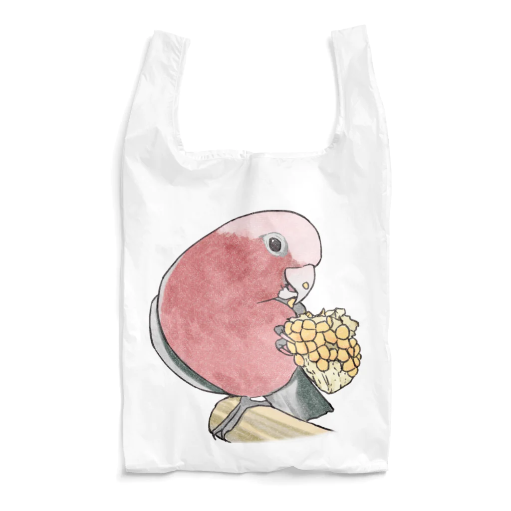 まめるりはことりのモモイロインコちゃんとトウモロコシ【まめるりはことり】 Reusable Bag