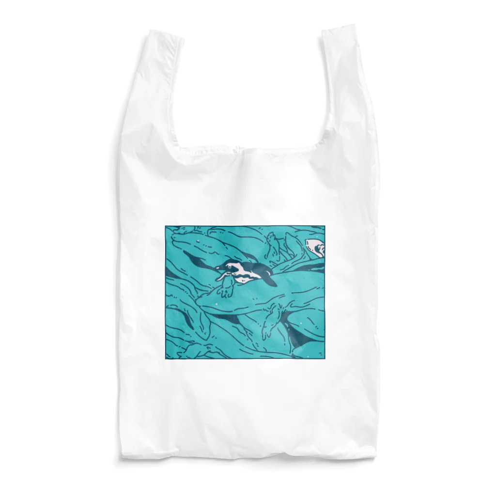 ナイロドノのぎゅうぎゅうオオサンショウウオ　ブルー Reusable Bag