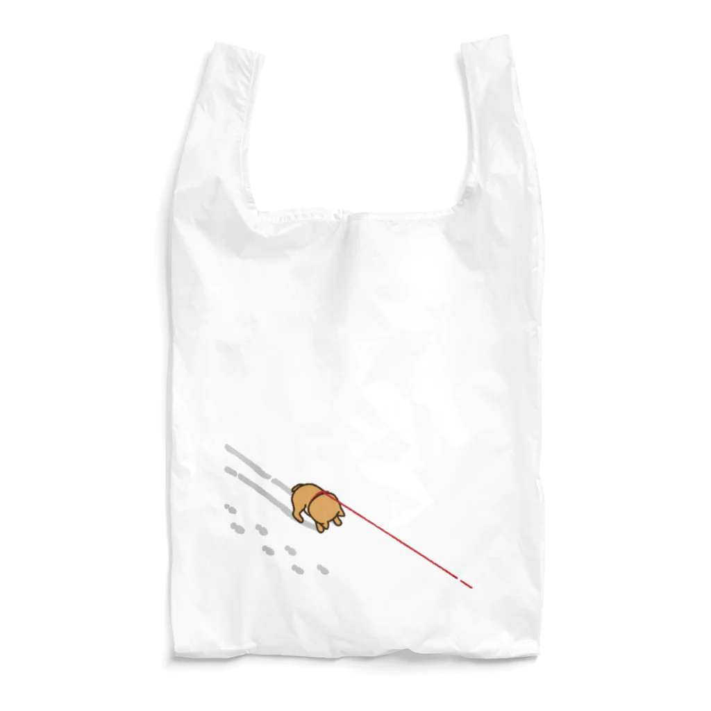 しばじるしデザインの雪のイヤイヤ柴犬 Reusable Bag