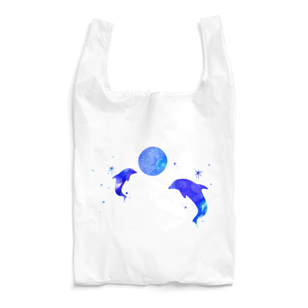 始季彩＠suzuriのお月見イルカ Reusable Bag