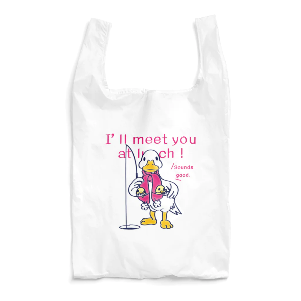 イラスト MONYAAT のCT76あひるのおひるさんのサカナ釣り Reusable Bag