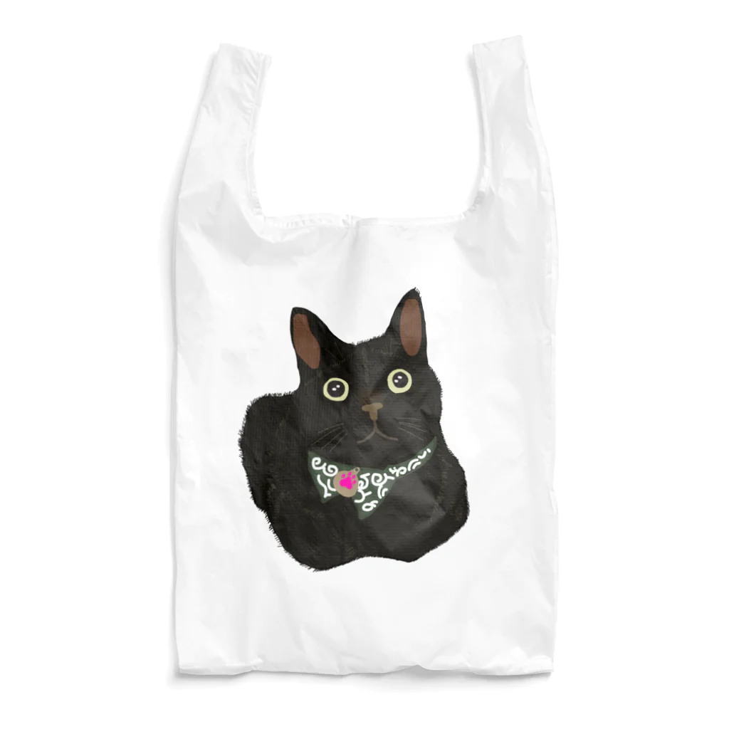 小鳥と映画館のお目目クリクリ黒猫 Reusable Bag