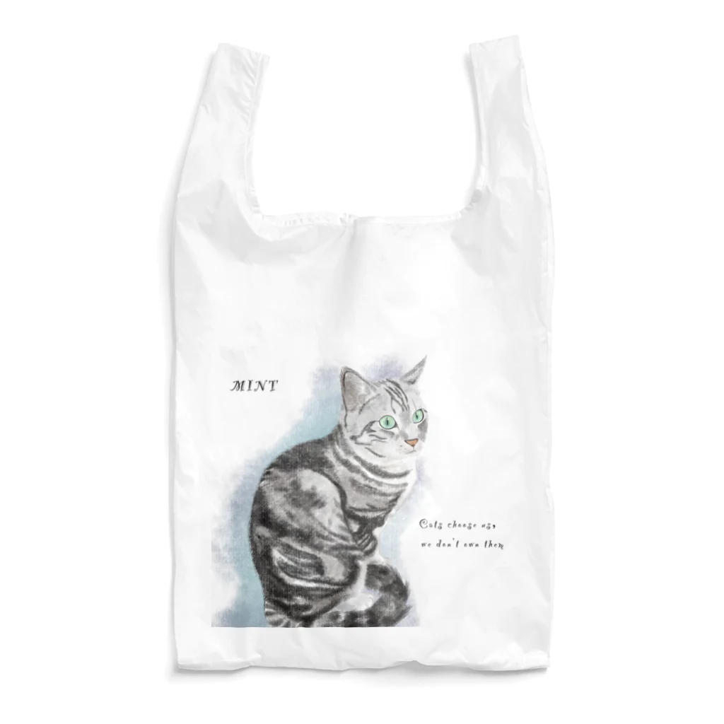 ひげ猫マリオのアメショー ミントちゃん Reusable Bag