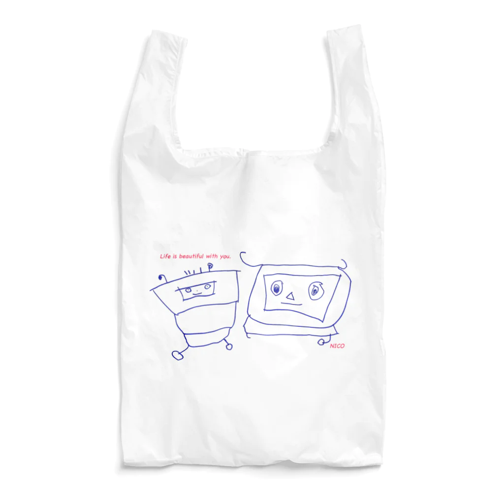 ダウン症のあるニコ（７歳）のさくひんのニコロボフレンズ Reusable Bag