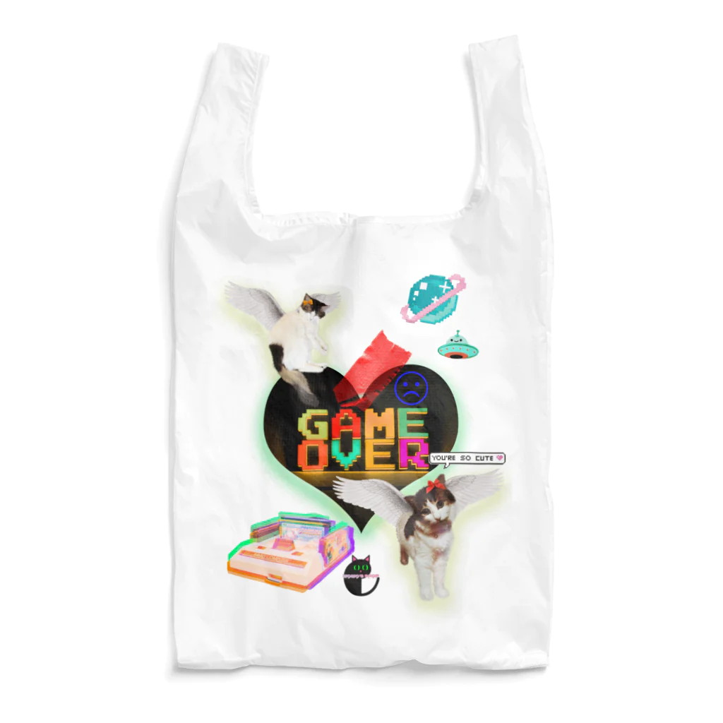 𝙈𝙊𝙈𝙊'𝙨 𝙎𝙝𝙤𝙥のGAME OVER-ハート型 Reusable Bag