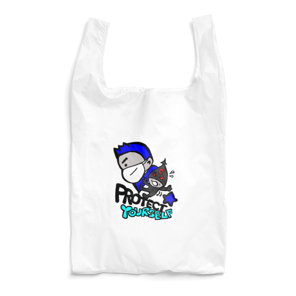 TOMMY★☆ZAWA　ILLUSTRATIONのProtect Yourself (ブルー) Reusable Bag