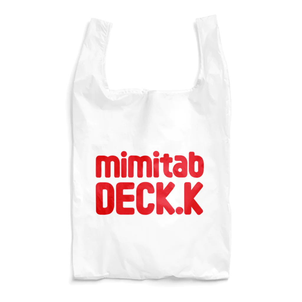 mimitabDECK.Kの耳たぶでっけー（赤ロゴ） エコバッグ