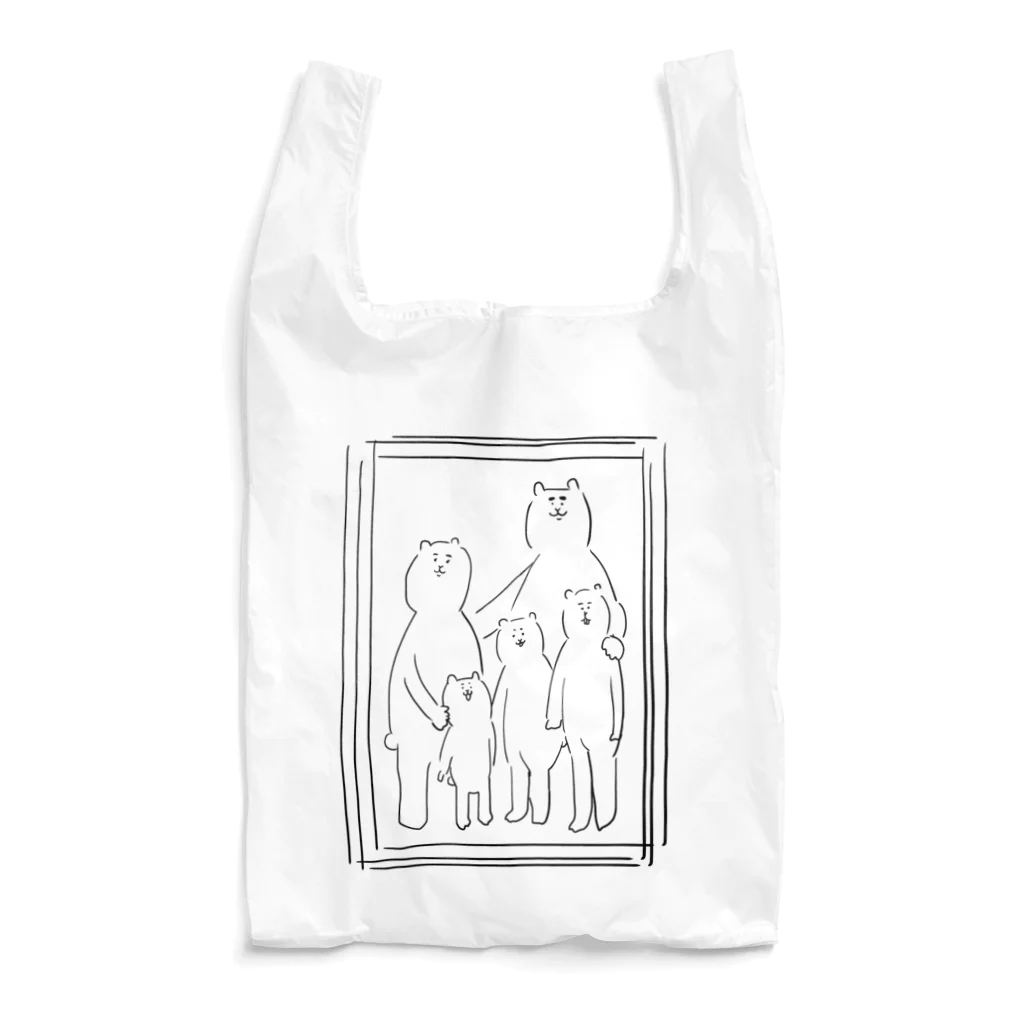 けちゃっぷごはんのお店の家族写真（くま）黒 Reusable Bag