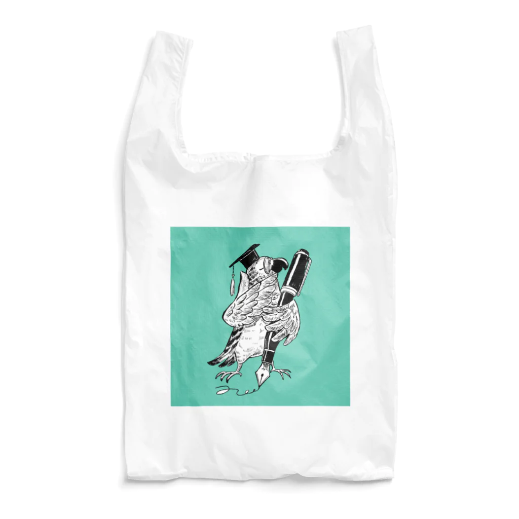 夜の春の砂浜のBird and pen   Reusable Bag