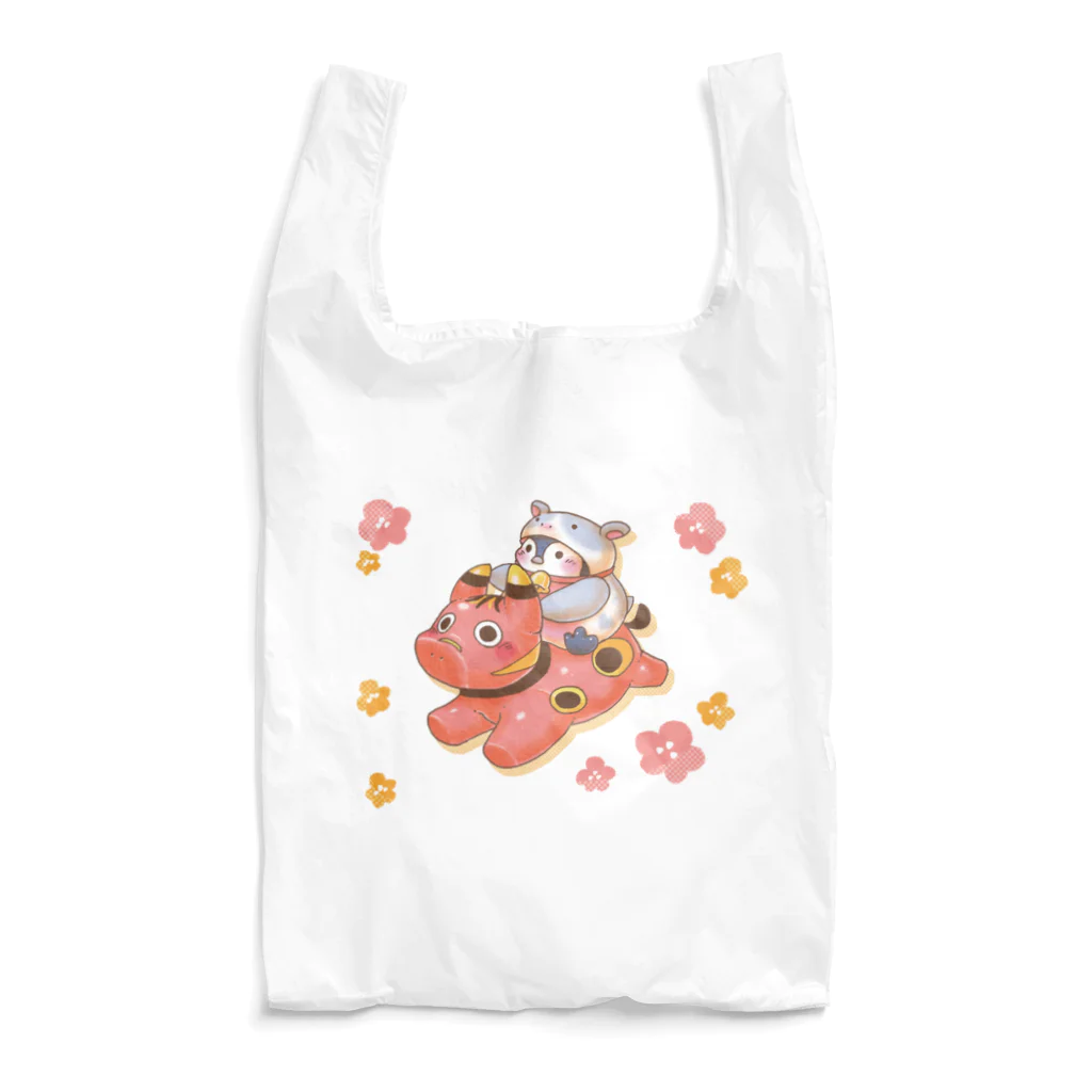 オムタマスタジオの赤べこ＆ペンギン Reusable Bag