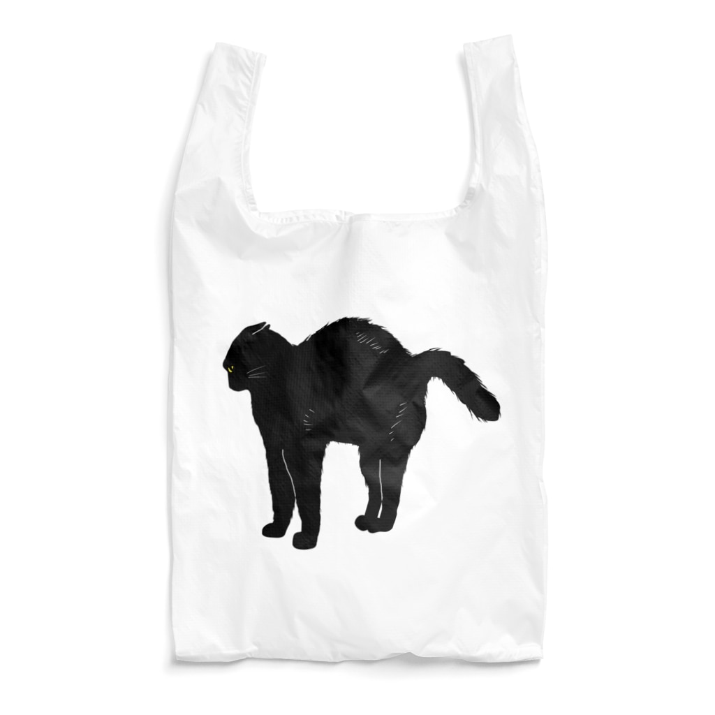 小鳥と映画館の変な伸びをするクロネコ 2 Reusable Bag